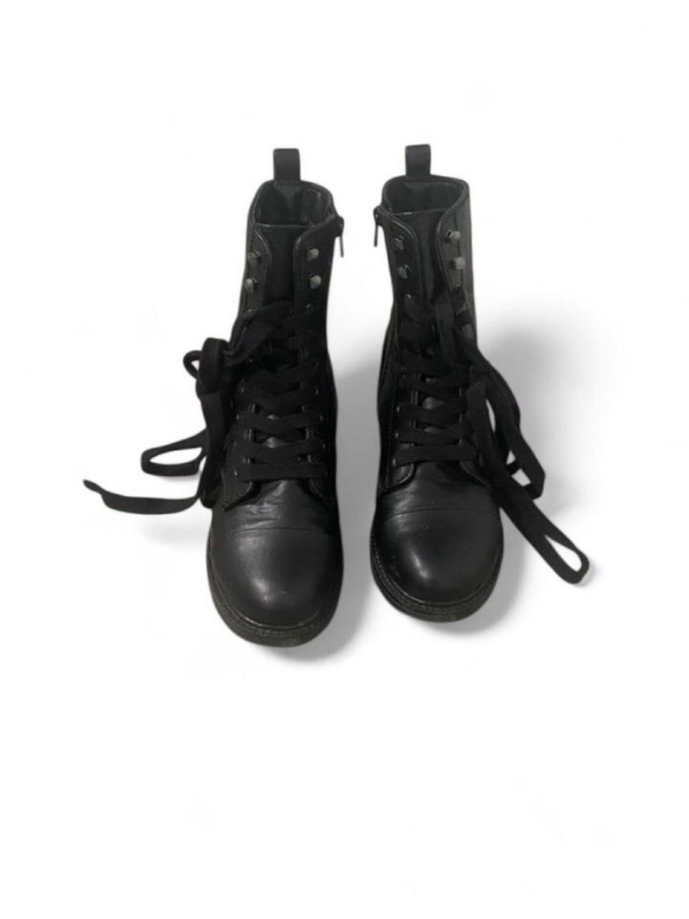 Women’s Black Lace-Up Combat Boots - Sleek Everyday Style
